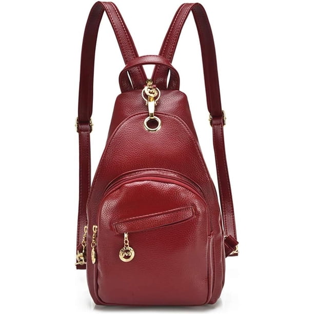 Small Leather Convertible Backpack Sling Purse Shoulder Bag  display picture 2