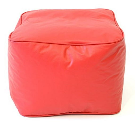 Small Leather Look Vinyl Ottoman