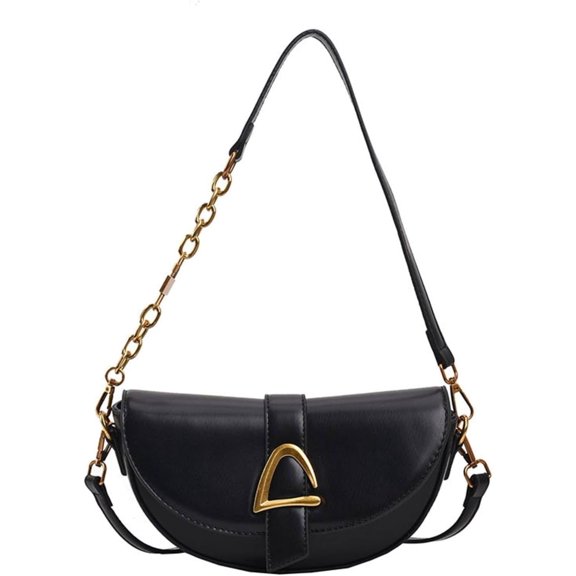 Small Leather Saddle Armpit Bags For Women Chain Shoulder Crossbody Bag Ladies Vintage Underarm Handbags Bolsa