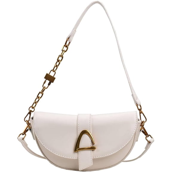 Small Leather Saddle Armpit Bags For Women Chain Shoulder Crossbody Bag Ladies Vintage Underarm Handbags Bolsa