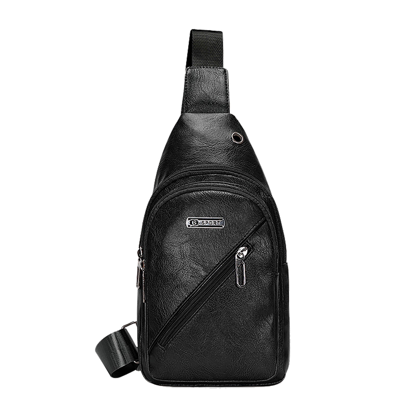 amazon mens crossbody travel bag Small Leather Sling Bag for Men Crossbody Shoulder Backpack Fanny Pack  Chest Bag for Travel Cross Body Purse