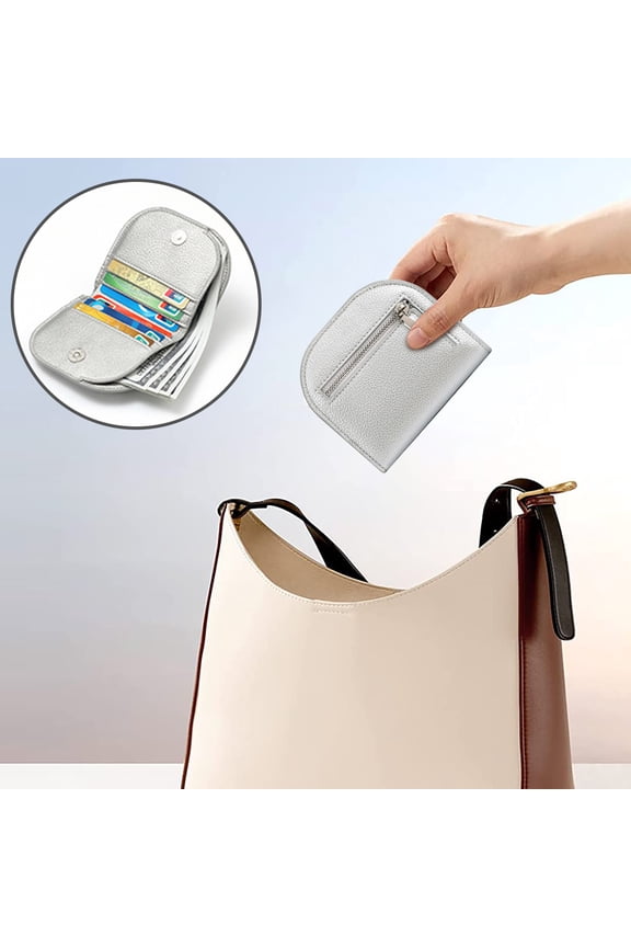 Small Leather Wallet for Women, Credit Card Wallet Coin change case, Bifold Mini Purse Ladies Credit Card Holder Pouch (Pink)