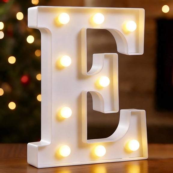 Small Led Marquee Letters, Light Up Letters, 8.58 Inch Led Letter Lights, Battery Powered Lighted Sign for Table, Party, Birthday, Christmas Decor (Letter E)