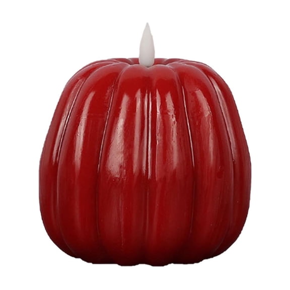 Small Led Pumpkin Candle Light Desktop Halloween Night Decor, Soft Glow Ornament For Tabletop Display