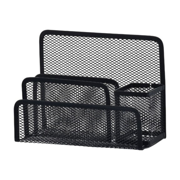 Small Letter Sorter Desktop File Holder,Metal Mesh Organizer with Vertical Compartments for Mail Bill Document,Wrought Iron Storage Shelf Rack for Magazine Paper Filing Home Office