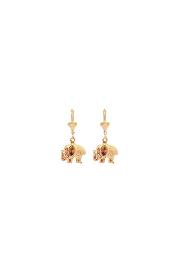 Small Leverback Elephant Earrings