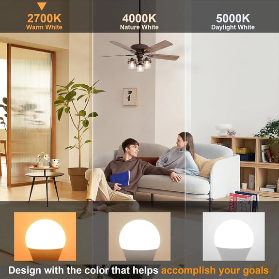 Small Light Bulb 6 Watts Warm White Light 2700K, 60 Watts Globe Light Bulb Equivalent, E26 Standard Screw Base A15/G45 Shape LED Appliance Bulb Refrigerator 6-Pack