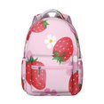 thumbnail image 1 of Small Lightweight Backpack with Cute Strawberry and Red Berry Print Summer Fruity Style for School and Travel, 1 of 6