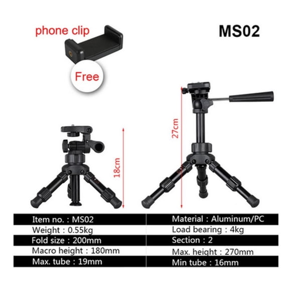 Small Lightweight Tabletop Camera Tripod Desktop Mini Tripod for DSLR Camera
