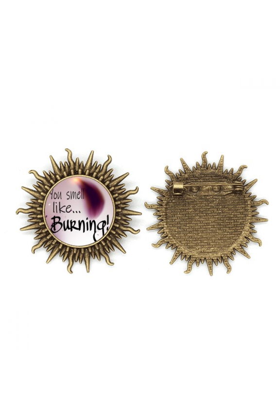 Small Like Burning Art Deco Fashion Metall Sonne Brosche Haken Pin