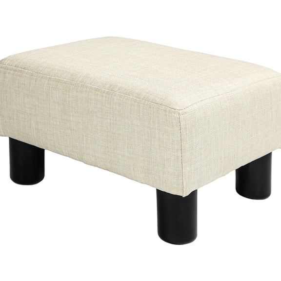 Small Linen Foot Stool - 24D Sponge Foam Cushion - Entryway Decor - Movable
