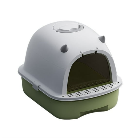 Small Litter Pan Fully Enclosed Litter Pan Drawer Cat Litter Pan with Lid Anti-Leakage & Odorless, Easy to Installation and Clean