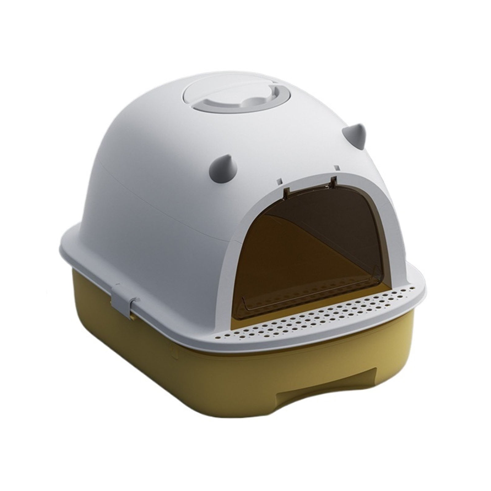 Small Litter Pan Fully Enclosed Litter Pan Drawer Cat Litter Pan with ...