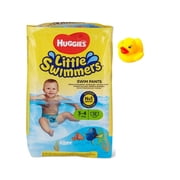 Small - Little Swimmers Disposable Swim Pants, 15lb-34lb., 12-Count - Bonus YDF Rubber Duckie Toy