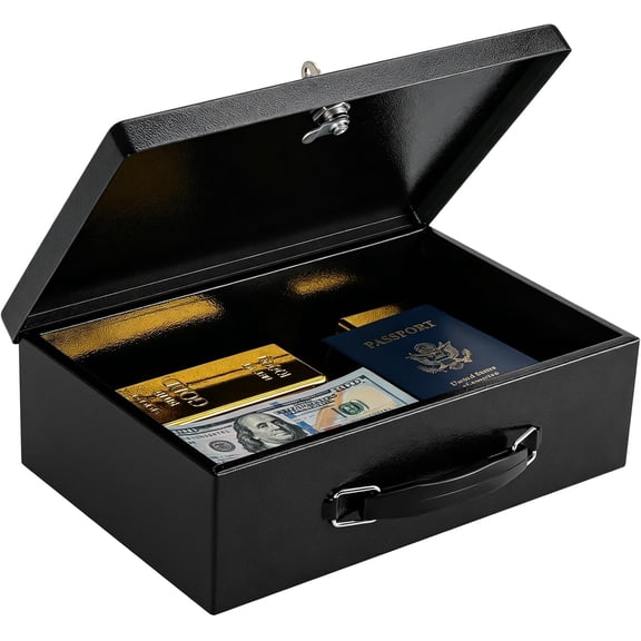 Small Lock Boxes for Personal Items, Fire and Water Resistance, Fireproof Document Box with Key Lock, Fireproof Safe Box for Documents, Jewelry, Passport,cash