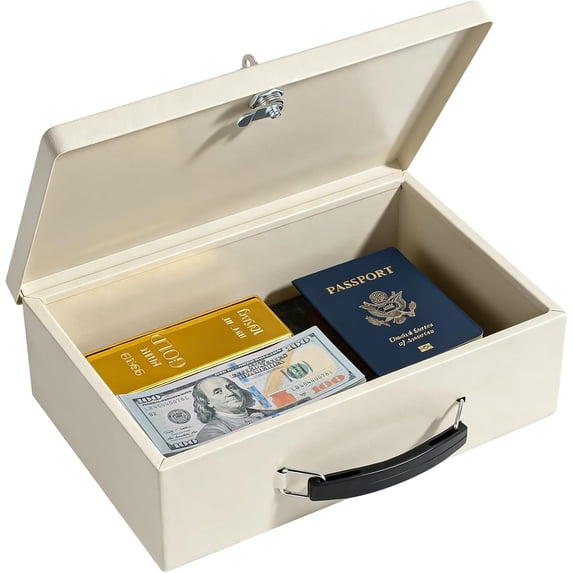 Small Lock Boxes for Personal Items, Fire and Water Resistance, Fireproof Document Box with Key Lock, Fireproof Safe Box for Documents, Jewelry, Passport,cash
