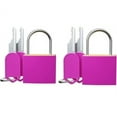 thumbnail image 1 of Small Locks with Keys 2 Pack,Keywords Cabinet Trunk Lock with Key,Luggage Locks Covered Copper Keyed,Padlock Lock for Locker Suitable for Suitcase,Backpack,Gym Locker,Jewelry Box (Pink), 1 of 7