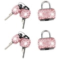 thumbnail image 1 of Small Locks with Keys 2 Pcs Mini Metal Padlock, Tiny Luggage Locks Bling Padlock Jewelry Box Locks Mini Locks for Suitcase Backpack Locker, Pink, Topboutique, 1 of 2