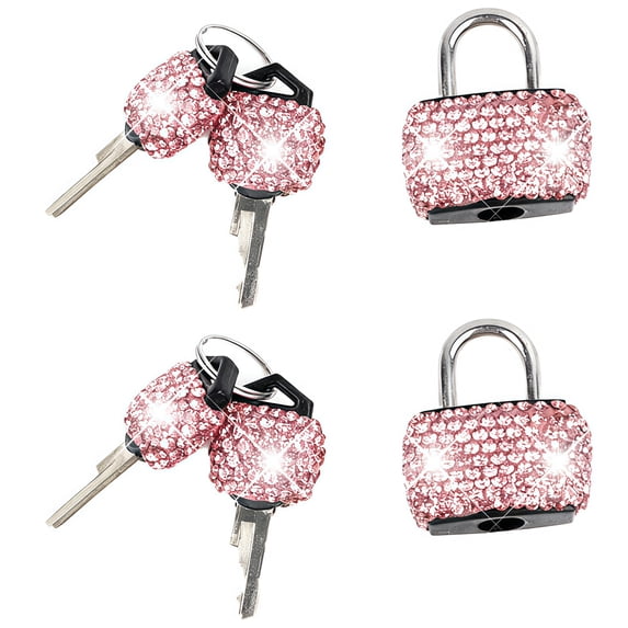 Small Locks with Keys 2 Pcs Mini Metal Padlock, Tiny Luggage Locks Bling Padlock Jewelry Box Locks Mini Locks for Suitcase Backpack Locker, Pink, Topboutique
