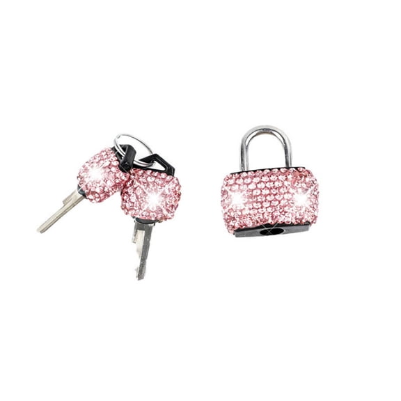 Small Locks with Keys, Sparkling Mini Luggage Locks Keyed Padlock Metal Lock for Locker Suitcase, Backpack, Boxes, Laptop Bag(Pink)