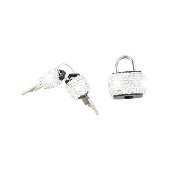 Small Locks with Keys, Sparkling Mini Luggage Locks Keyed Padlock Metal Lock for Locker Suitcase, Backpack, Boxes, Laptop Bag(White)