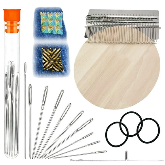 Small Loom Speedweve Type Weave Tool,darning Loom Quickly Mini Mending Convenient Darning Loom for Mending Jeans Socks Clothes Loom Machine Makes Beautiful Stitching Diy Weaving Arts (1 Set)