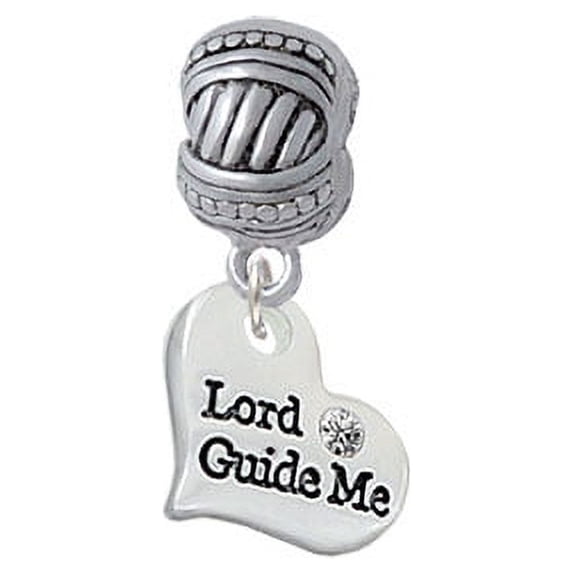 Small Lord Guide Me Heart - Large Rope with Cross Beads Charm Bead