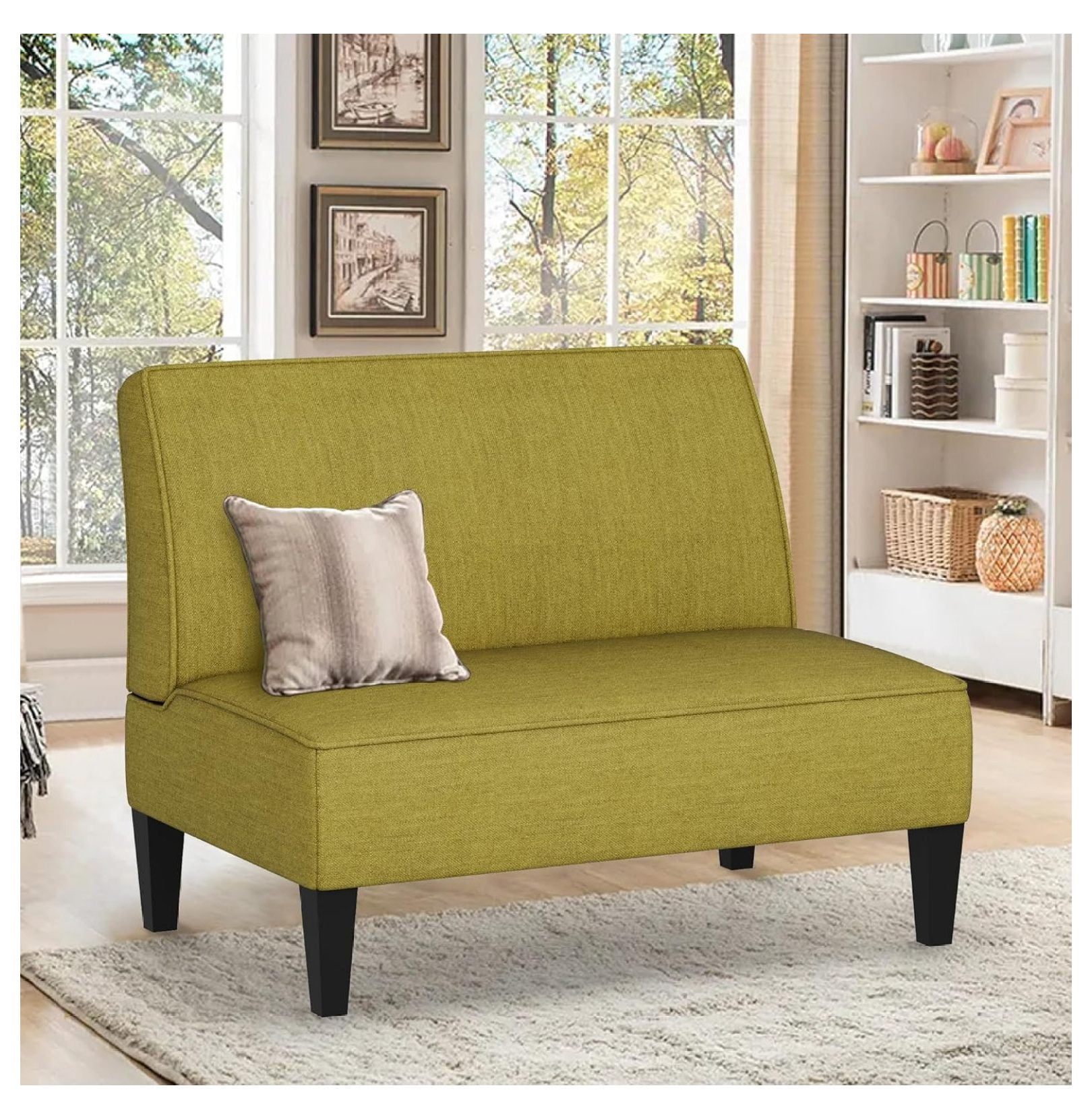 Small Loveseat-Sofa, Upholstered Small Sofa Couch Mini Love seat Sofas ...