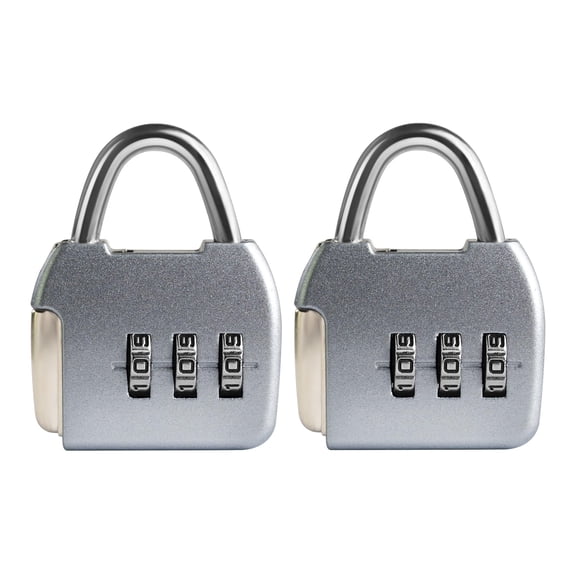 Small Luggage Locks, 3 Digit Combination Lock, Travel Safe Padlock with Code, Combo Small Lock for Suitcase, Tool Box, Backpack Zipper, Diary, Mini Locker (2-Pack)