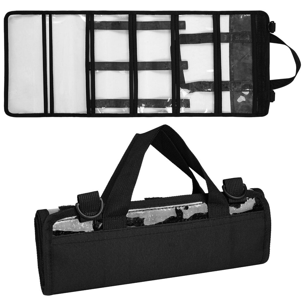 Small Lure Bag, Roll Up Fishing Carrying Bag with 6 Pockets, Portable