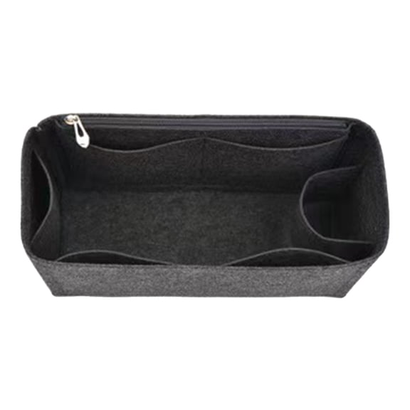 Small Makeup Bag, Makeup Brush Cosmetic Organizer, Portable 2 Layer Travel Makeup Organizer, Cosmetic Bag for Women, Handbag Purse Pouch, Compact Capacity for Daily Use (Dark Gery)