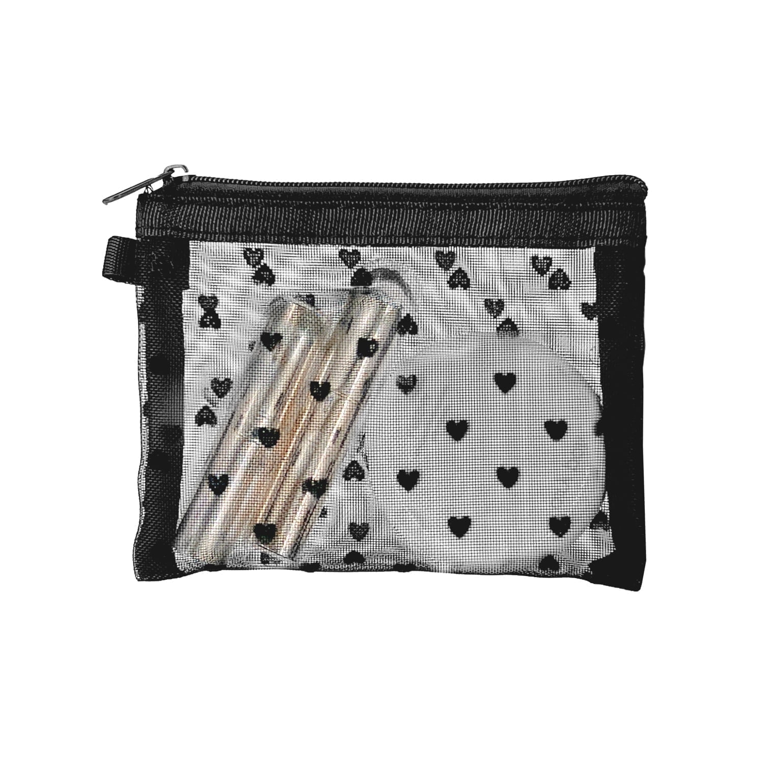 blueis travel cosmetic bag case heart print makeup BÉIS 'The Small Pouch' in Dusty Blue The durable fabric is stain Cute Black Small Makeup Bag