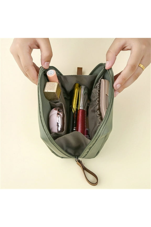 Small Makeup Bag for Purse Travel,Cosmetic Pouch Organizer for Women Girls,Cute Quilted Waterproof Makeup Bag with Zipper,Preppy Toiletry Bag for Essentials,Portable Travel Pouch with Compartments