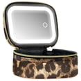 thumbnail image 1 of Small Makeup Bag with LED Mirror, Mini Travel Makeup Train Case, Portable Cosmetic Bag and Toiletry Organizer for Women, 1 of 7