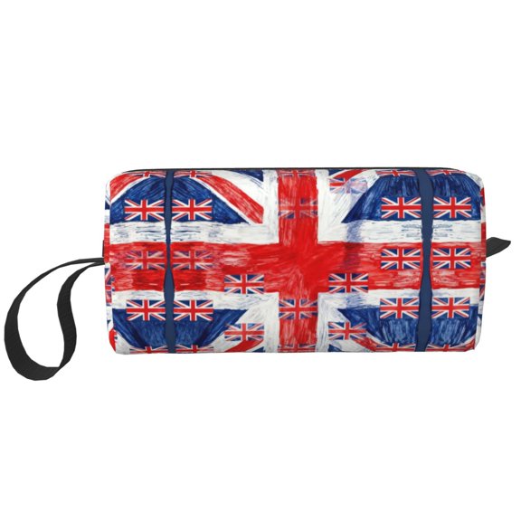 Small Makeup Brush Cosmetic Bag Uk Flag Union Jack Travel Water-Resistant Make Up Toiletry Organizer Case Pouch