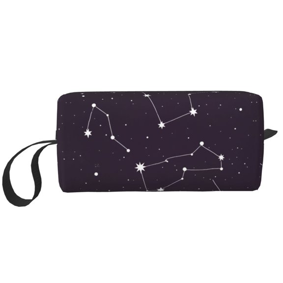 Small Makeup Brush Cosmetic Bag Universe Constellation Travel Water-Resistant Make Up Toiletry Organizer Case Pouch