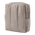 thumbnail image 1 of Small Makeup Organizer | Waterproof Storage Bag | Compact Small Zipper Pouch for Travel and Daily Use, Neutral Taupe 6X4.5X2 in, 1 of 9