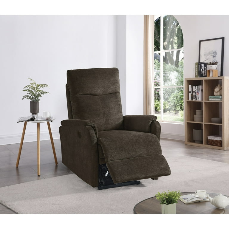 Small Manual Recliner Chairs Power Recliner Chair with USB Port and Footrest Home Theater Recliners Thick Back Cushion Ergonomic Narrow Recliner