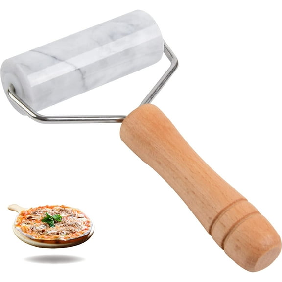 Small Marble Rolling Pin Pizza Roller, Marble Dough Roller Non-Stick T-Type, For Cake Baking Tortilla Fudge Pizza Cookies and Other Kitchen Baking Cooking (Type 2 White).