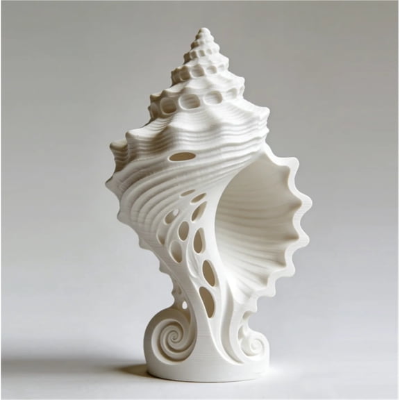 Small Marine Conch Ornament for Table Decor, plastic Shell Statue