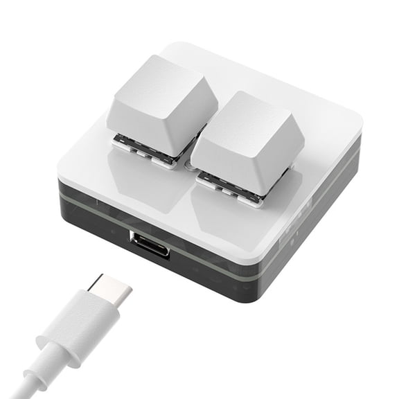 Small Mechanical 2 Key Keyboard Hot Swappable Customizable Switches Ergonomic and Color Backlighting Keypad
