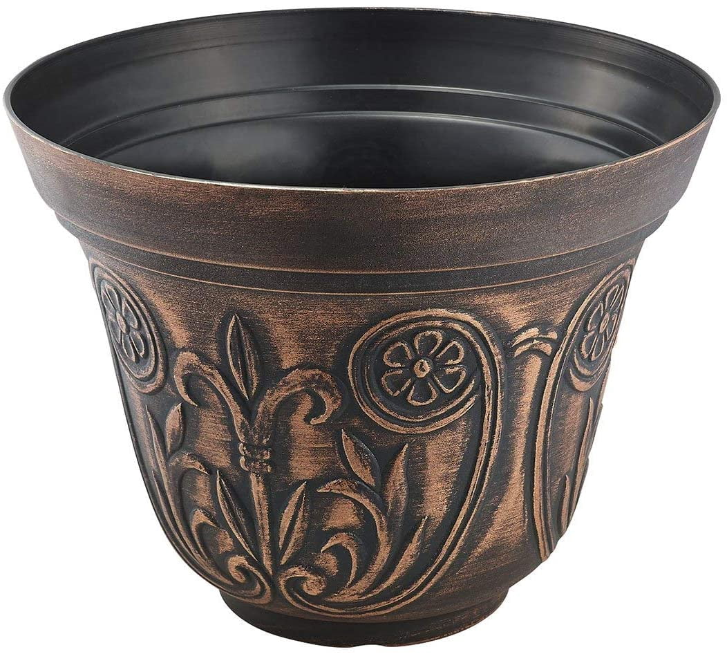 Small Medieval 10X8" inches Plastic Flowerpot/Planter/Urn with Rustic Greek/Roman Look for Nursery Indoor, Outdoor, Garden, Patio, Office Ornaments, Home Decor, Long Lasting, Reusable, Light Weight