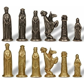 Small Medieval Theme Metal Chess Set by Italfama