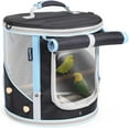 thumbnail image 1 of Small to Medium Birds Carrier Cage, Portable Handle Carrying Cylindrical Bird House with Metal Tray and Two (2) Wooden Stand Perch, Front Shade with Clear View, 1 of 8