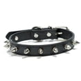 thumbnail image 1 of Small Medium Dogs Adjustable PU Leather Anti-Bite Neck Strap Pet Collar Dog Collars BLACK M, 1 of 8