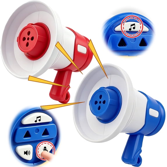 Small Megaphone Mini Bullhorn Portable Handheld Loud Speaker with Clear Sound for Kids Cheerleading Parties Graduation Backpack Tags,Red