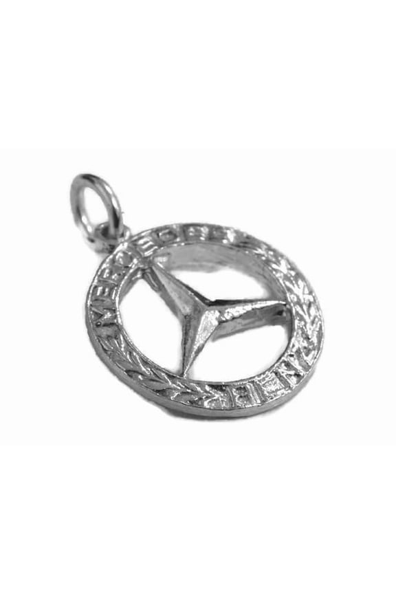 Small Mercedes Logo Pendant .925 Sterling Silver!!