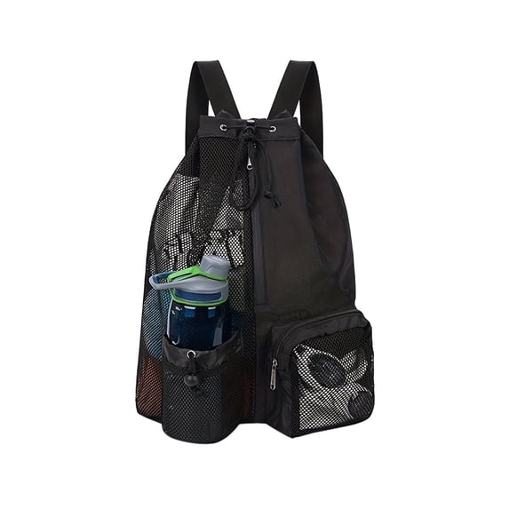 Small Mesh Bags Drawstring Backpack with Wet Bag for Swimming Gym and Fitness Gear Cloth Material Large Capacity 46x29x15cm