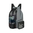thumbnail image 1 of Small Mesh Bags Drawstring Backpack with Wet Bag for Swimming Gym and Fitness Gear Cloth Material Large Capacity 46x29x15cm, 1 of 5