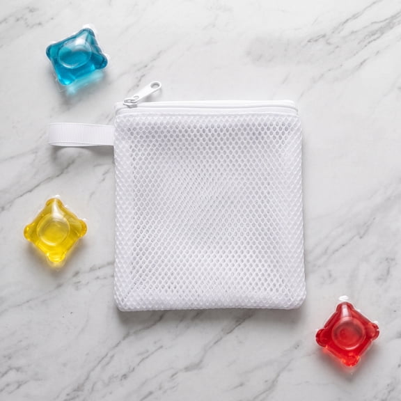 Small Mesh Laundry Bags, 4 x 4 Inch Reusable Anti Sticking Small Mini Mesh Laundry Pod Bags for Delicates Lingerie Socks Underwear and Travel Storage